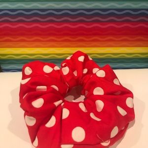Handmade Minnie Mouse themed scrunchie!
